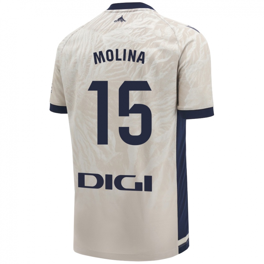 Női Guillem Molina #15 Világos Szürke Idegenbeli Jersey 2024/25 Mez Póló Ing