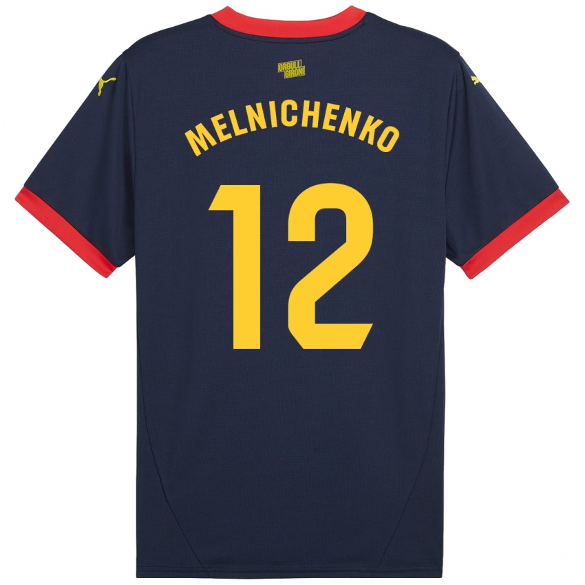 Női Dmytro Melnichenko #12 Sötétvörös Idegenbeli Jersey 2024/25 Mez Póló Ing