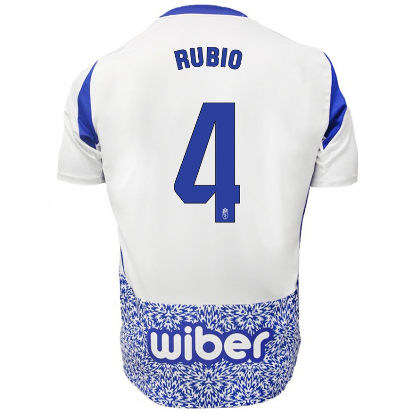 Női Miguel Rubio #4 Fehér Kék Idegenbeli Jersey 2024/25 Mez Póló Ing