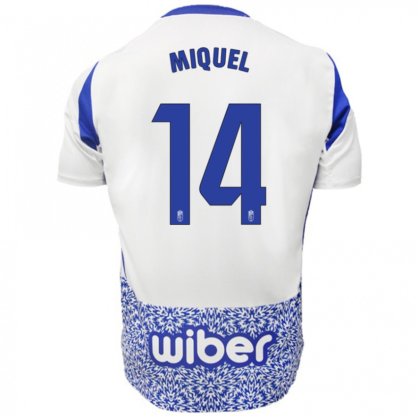 Női Ignasi Miquel #14 Fehér Kék Idegenbeli Jersey 2024/25 Mez Póló Ing