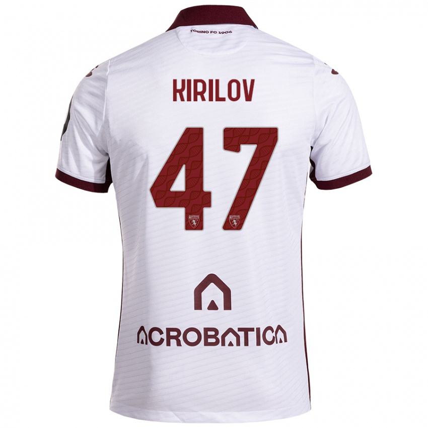 Női Martin Kirilov #47 Fehér Barna Idegenbeli Jersey 2024/25 Mez Póló Ing