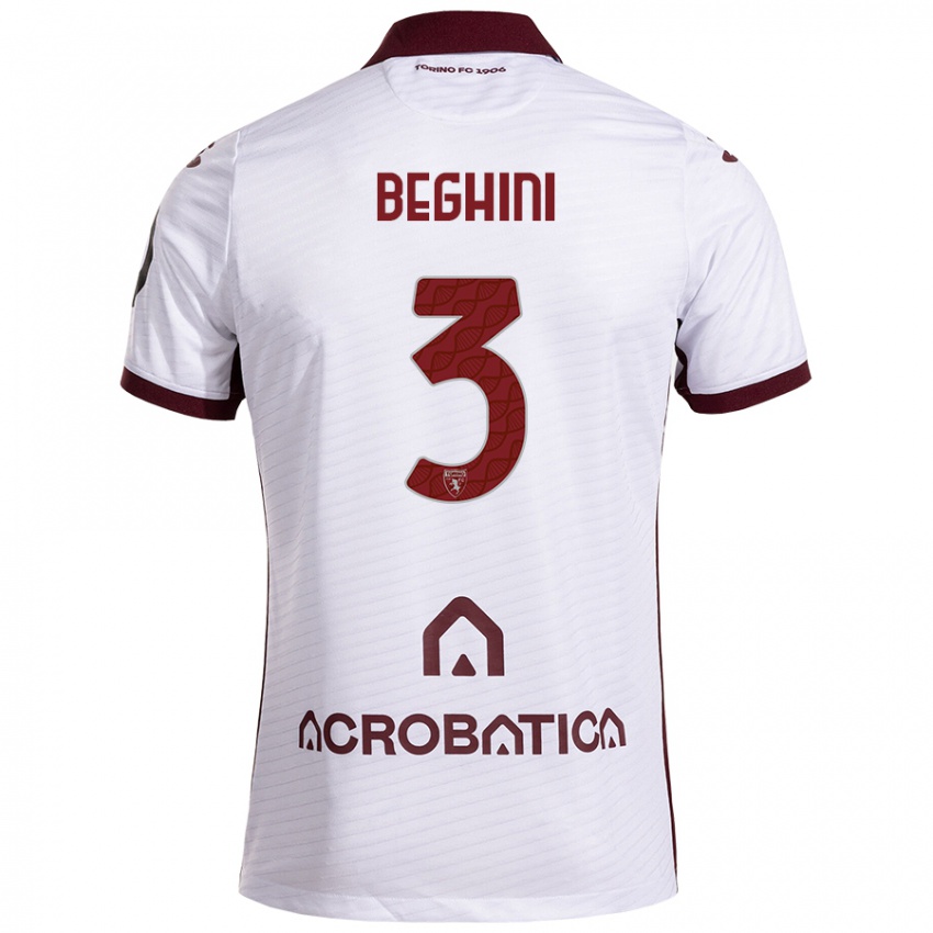 Női Giulia Beghini #3 Fehér Barna Idegenbeli Jersey 2024/25 Mez Póló Ing