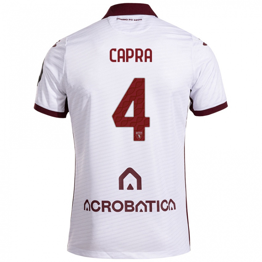 Női Valentina Capra #4 Fehér Barna Idegenbeli Jersey 2024/25 Mez Póló Ing