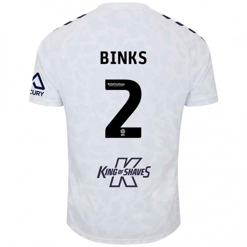 Női Luis Binks #2 Fehér Idegenbeli Jersey 2024/25 Mez Póló Ing