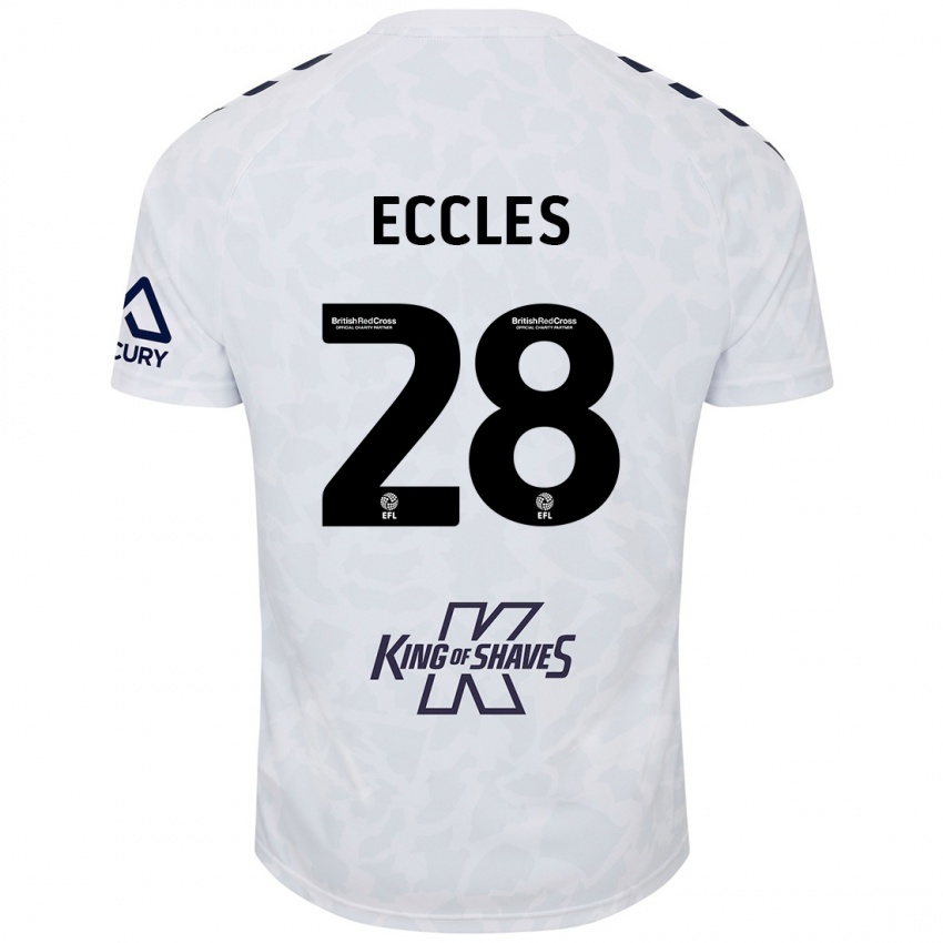 Női Josh Eccles #28 Fehér Idegenbeli Jersey 2024/25 Mez Póló Ing