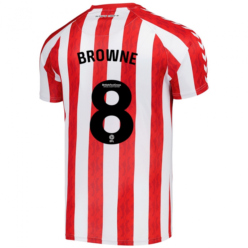 Gyermek Alan Browne #8 Piros Fehér Hazai Jersey 2024/25 Mez Póló Ing