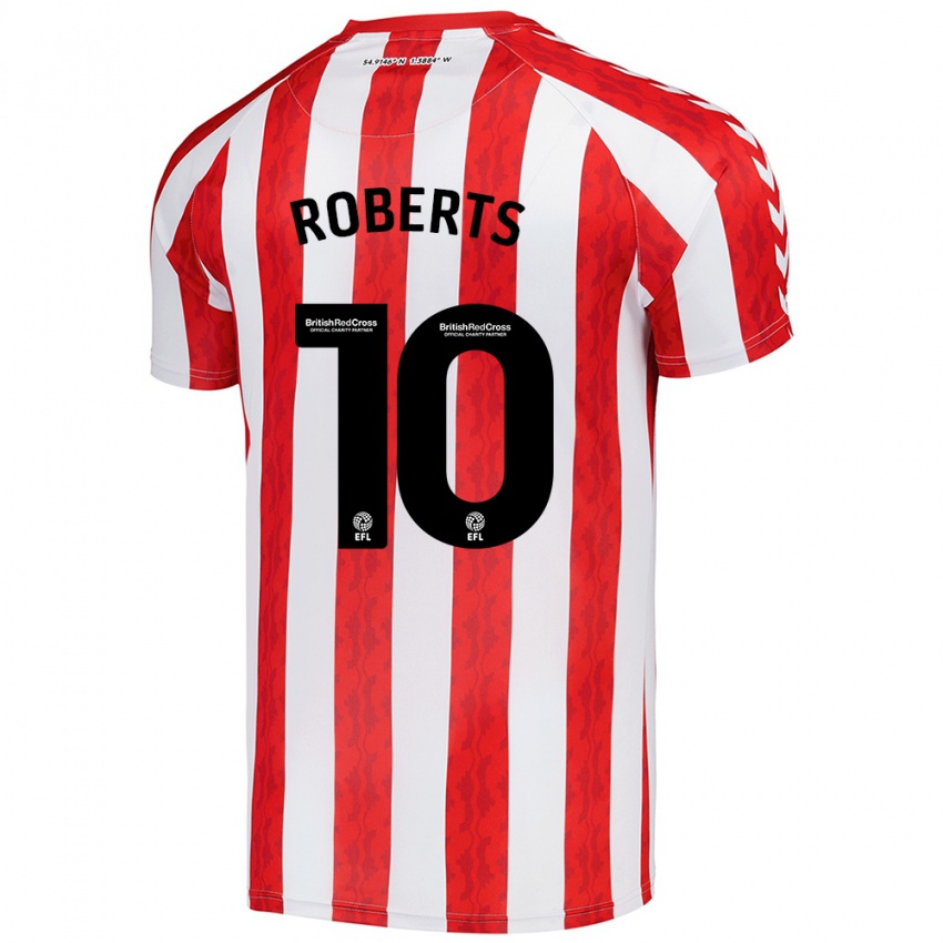 Gyermek Patrick Roberts #10 Piros Fehér Hazai Jersey 2024/25 Mez Póló Ing