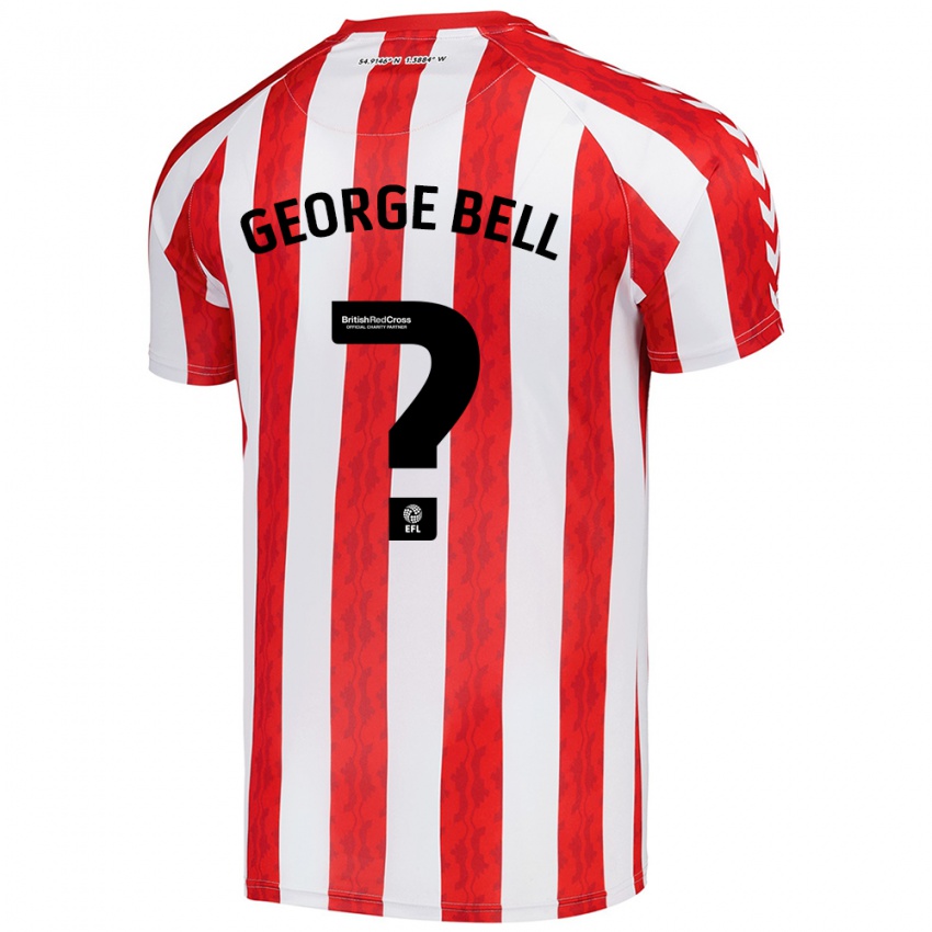 Gyermek George Bell #0 Piros Fehér Hazai Jersey 2024/25 Mez Póló Ing