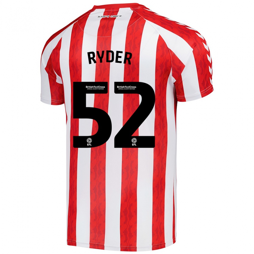 Gyermek Joe Ryder #52 Piros Fehér Hazai Jersey 2024/25 Mez Póló Ing