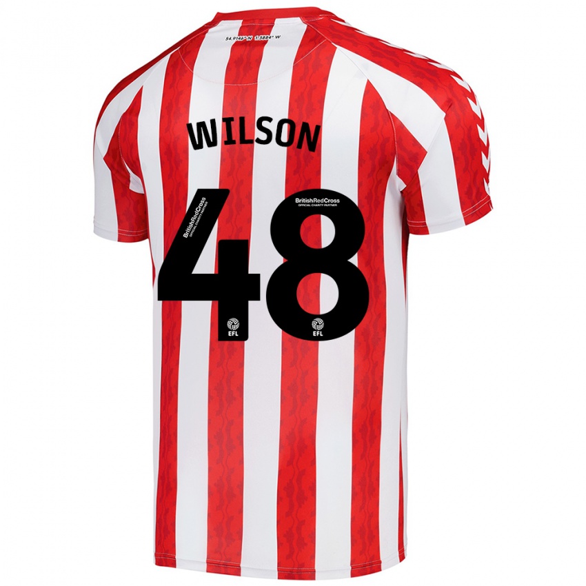 Gyermek Callum Wilson #48 Piros Fehér Hazai Jersey 2024/25 Mez Póló Ing