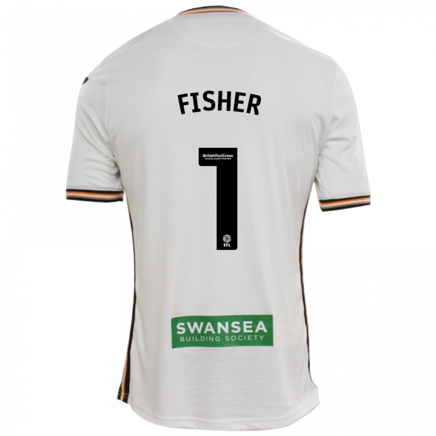 Gyermek Andy Fisher #1 Fehér Hazai Jersey 2024/25 Mez Póló Ing