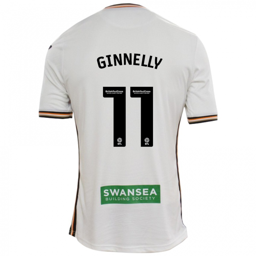 Gyermek Josh Ginnelly #11 Fehér Hazai Jersey 2024/25 Mez Póló Ing