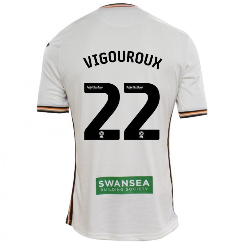 Gyermek Lawrence Vigouroux #22 Fehér Hazai Jersey 2024/25 Mez Póló Ing