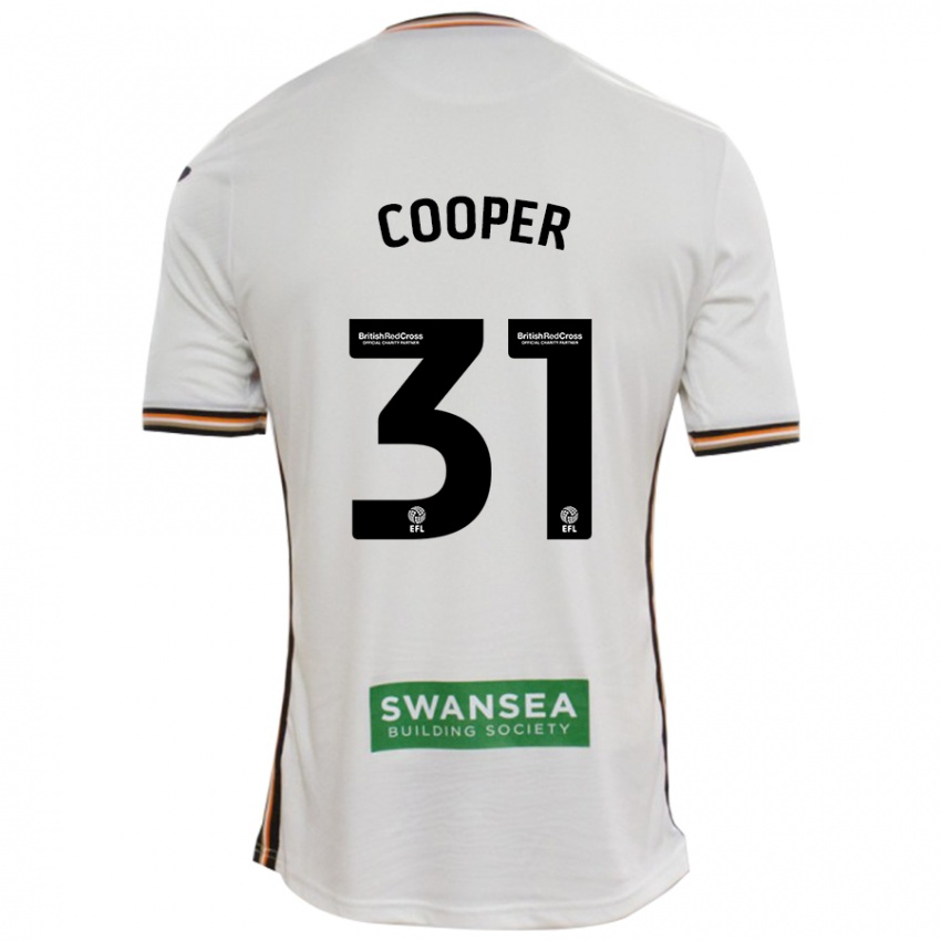 Gyermek Oliver Cooper #31 Fehér Hazai Jersey 2024/25 Mez Póló Ing