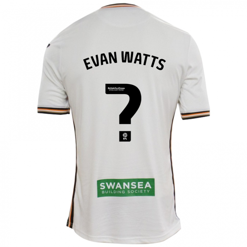 Gyermek Evan Watts #0 Fehér Hazai Jersey 2024/25 Mez Póló Ing