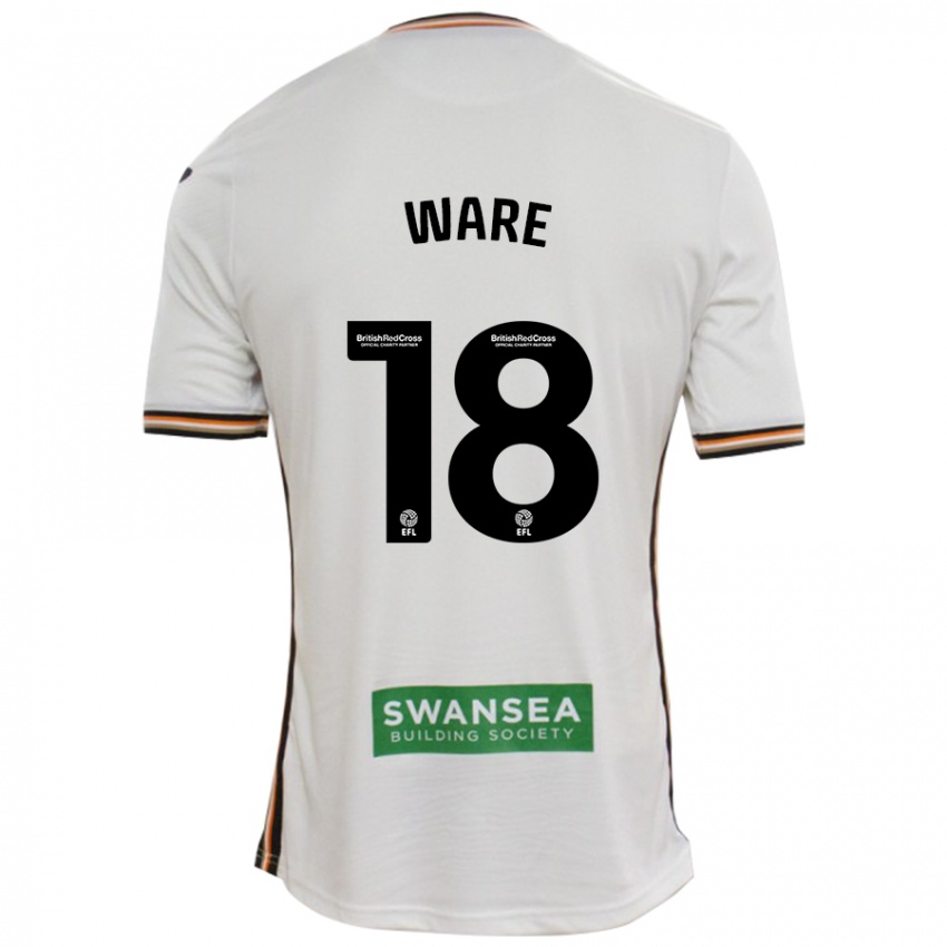 Gyermek Phoebe Ware #18 Fehér Hazai Jersey 2024/25 Mez Póló Ing