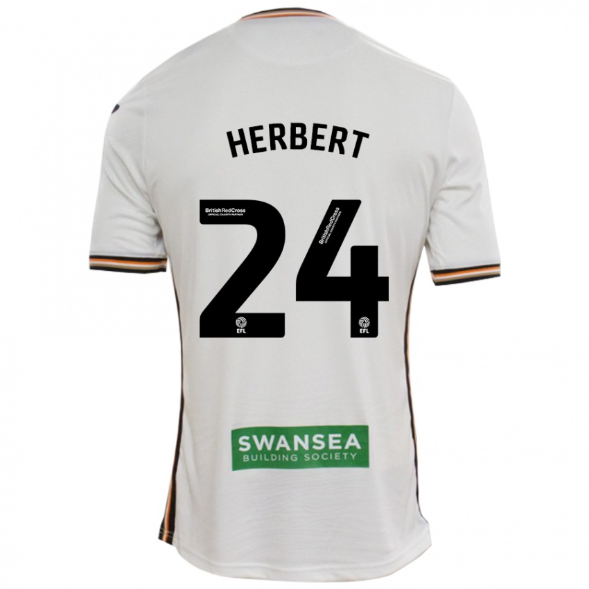 Gyermek Chelsea Herbert #24 Fehér Hazai Jersey 2024/25 Mez Póló Ing