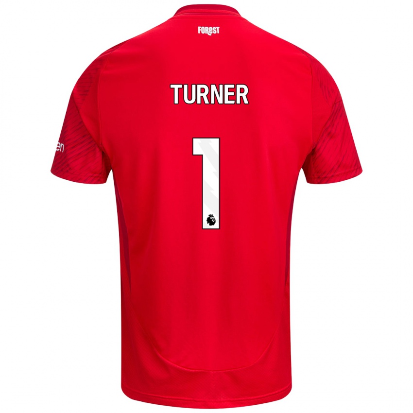 Gyermek Matt Turner #1 Piros Fehér Hazai Jersey 2024/25 Mez Póló Ing