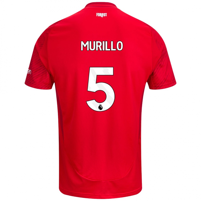 Gyermek Murillo #5 Piros Fehér Hazai Jersey 2024/25 Mez Póló Ing