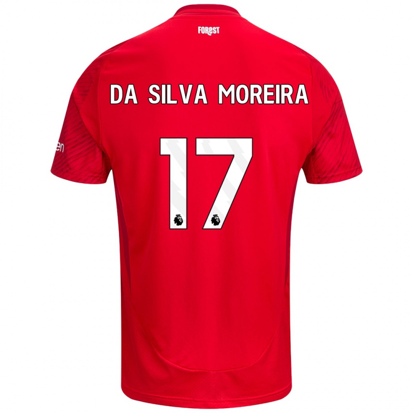 Gyermek Eric Da Silva Moreira #17 Piros Fehér Hazai Jersey 2024/25 Mez Póló Ing