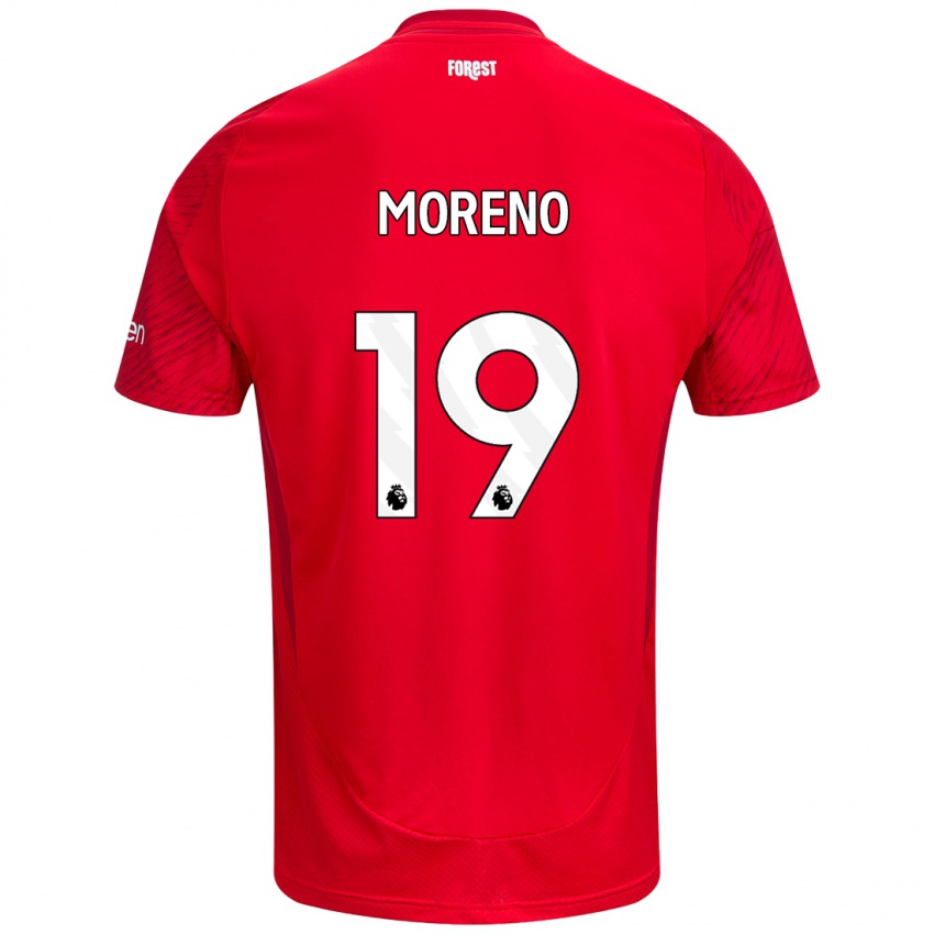 Gyermek Álex Moreno #19 Piros Fehér Hazai Jersey 2024/25 Mez Póló Ing