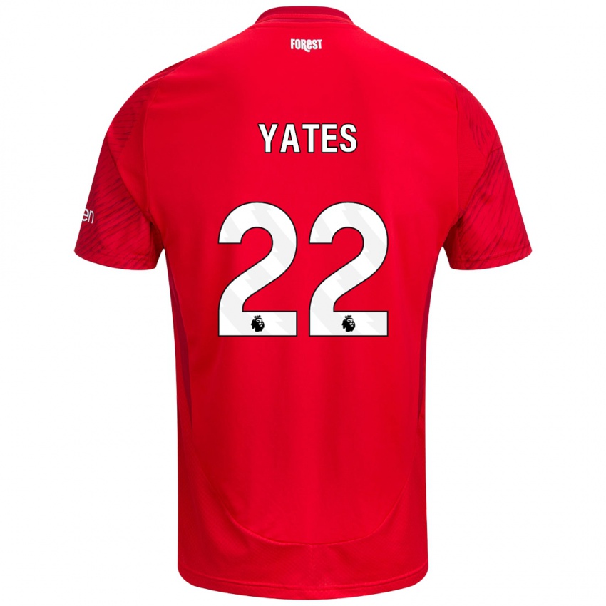 Gyermek Ryan Yates #22 Piros Fehér Hazai Jersey 2024/25 Mez Póló Ing