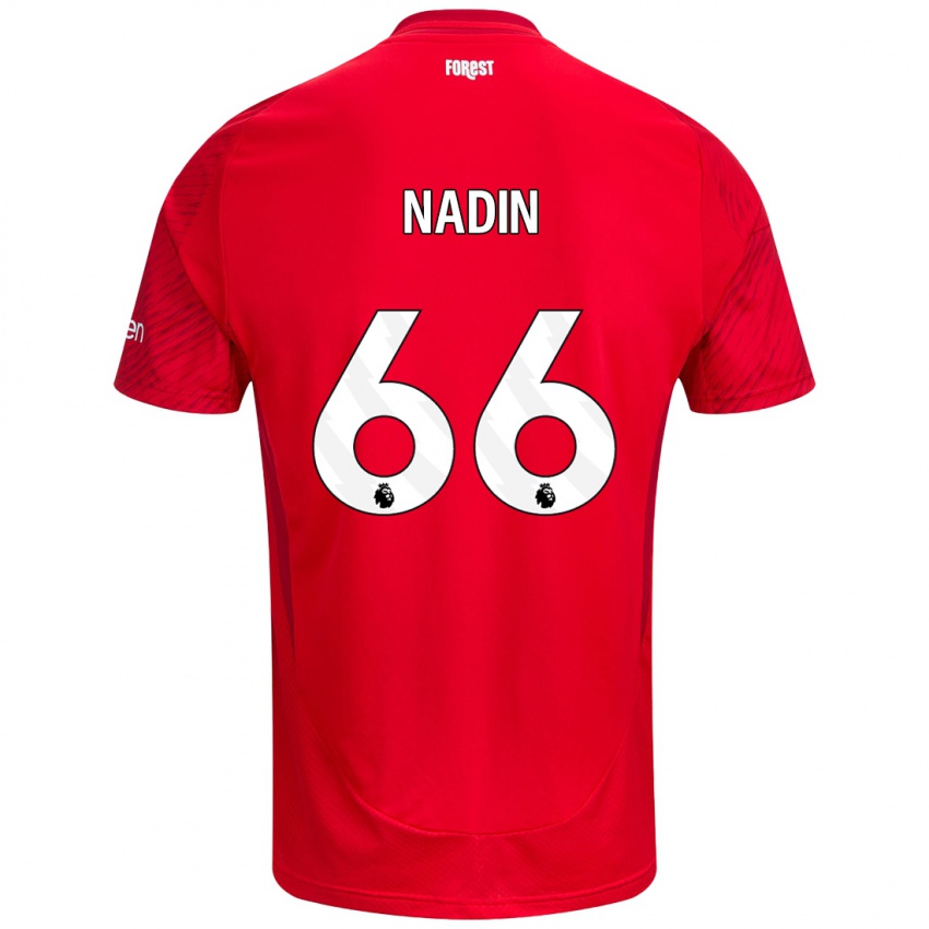 Gyermek Jack Nadin #66 Piros Fehér Hazai Jersey 2024/25 Mez Póló Ing