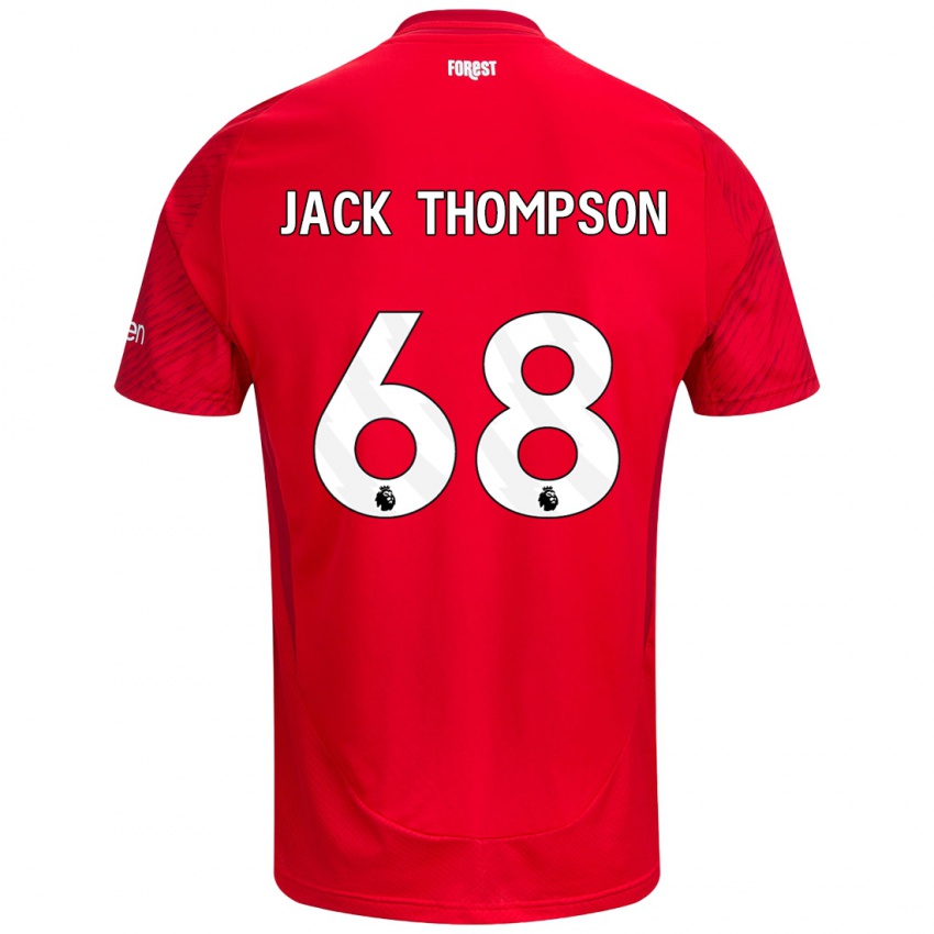 Gyermek Jack Thompson #68 Piros Fehér Hazai Jersey 2024/25 Mez Póló Ing