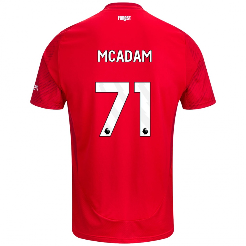 Gyermek Kyle Mcadam #71 Piros Fehér Hazai Jersey 2024/25 Mez Póló Ing