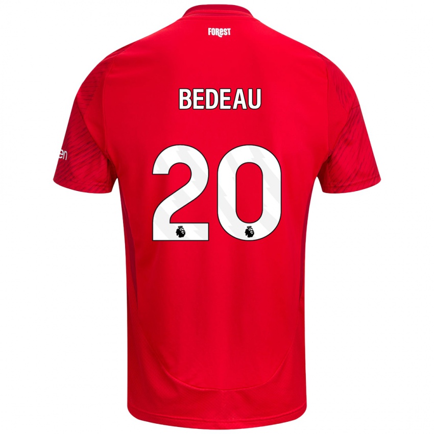 Gyermek Naomi Bedeau #20 Piros Fehér Hazai Jersey 2024/25 Mez Póló Ing