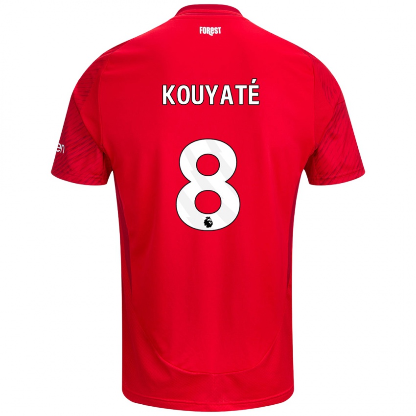 Gyermek Cheikhou Kouyaté #8 Piros Fehér Hazai Jersey 2024/25 Mez Póló Ing