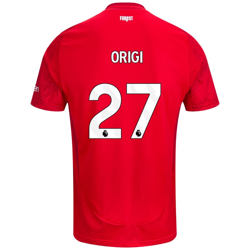 Gyermek Divock Origi #27 Piros Fehér Hazai Jersey 2024/25 Mez Póló Ing