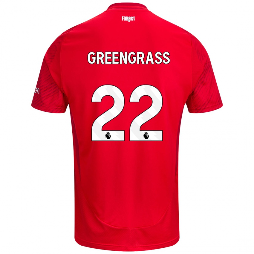 Gyermek Charlotte Greengrass #22 Piros Fehér Hazai Jersey 2024/25 Mez Póló Ing