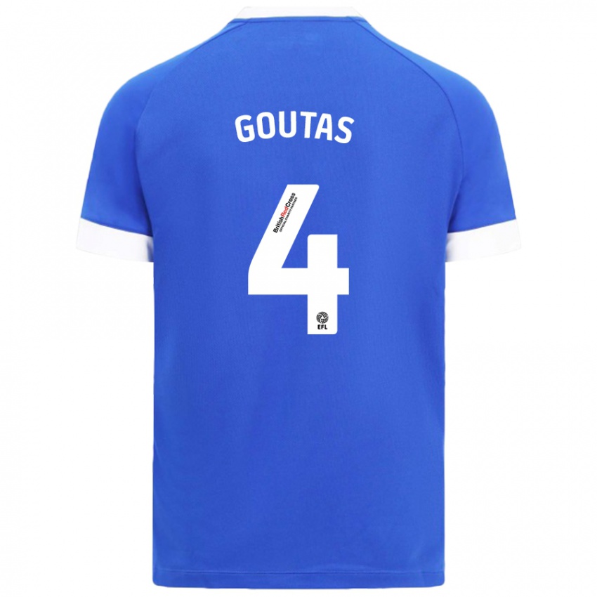 Gyermek Dimitrios Goutas #4 Égszínkék Hazai Jersey 2024/25 Mez Póló Ing