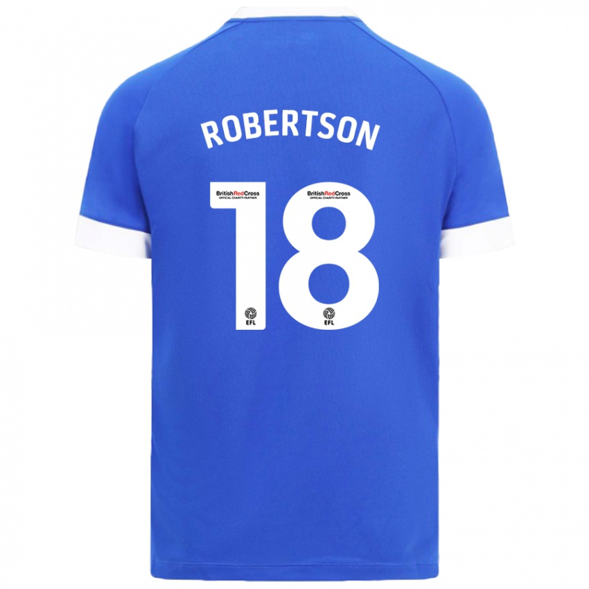 Gyermek Alex Robertson #18 Égszínkék Hazai Jersey 2024/25 Mez Póló Ing