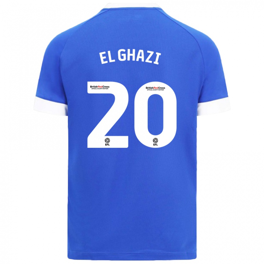 Gyermek Anwar El Ghazi #20 Égszínkék Hazai Jersey 2024/25 Mez Póló Ing