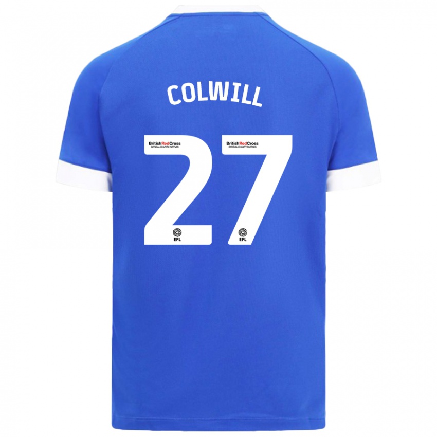 Gyermek Rubin Colwill #27 Égszínkék Hazai Jersey 2024/25 Mez Póló Ing