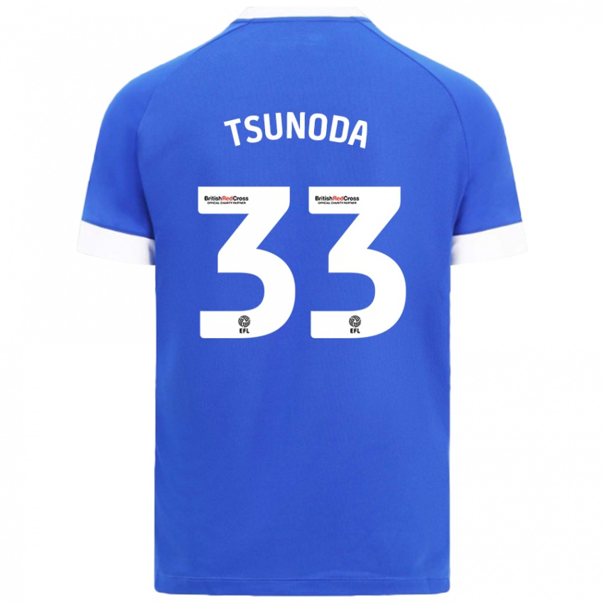 Gyermek Ryotaro Tsunoda #33 Égszínkék Hazai Jersey 2024/25 Mez Póló Ing