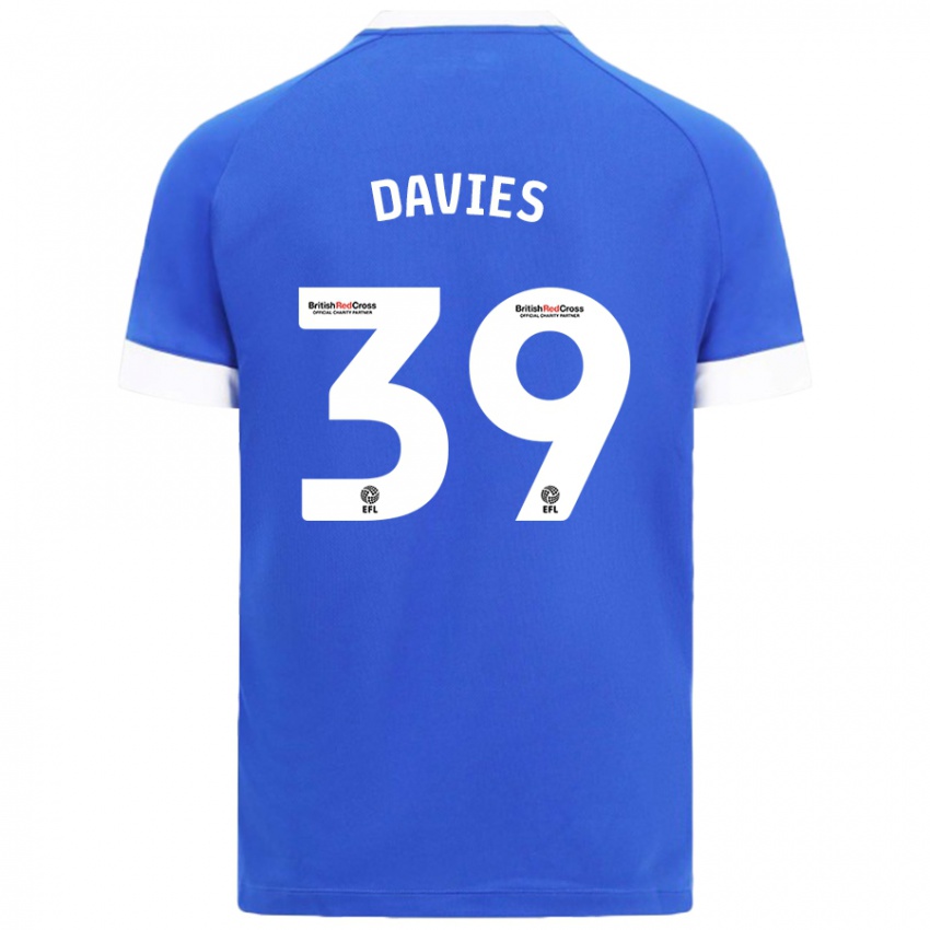 Gyermek Isaak Davies #39 Égszínkék Hazai Jersey 2024/25 Mez Póló Ing