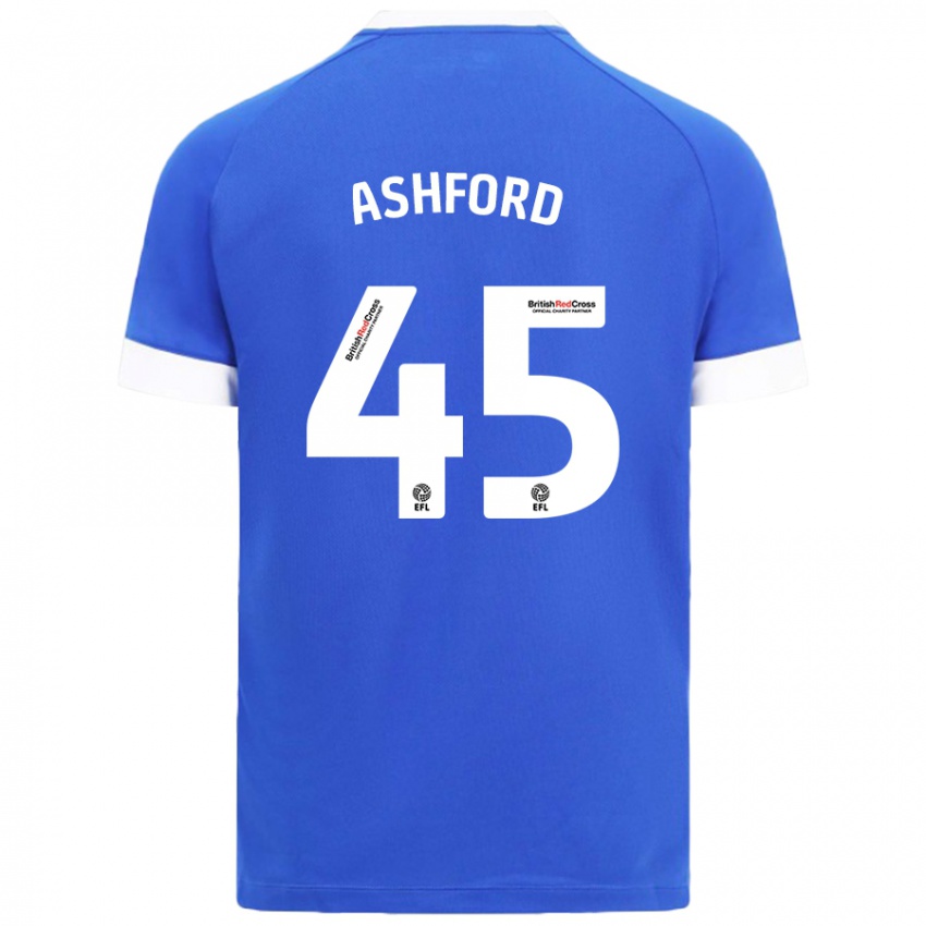 Gyermek Cian Ashford #45 Égszínkék Hazai Jersey 2024/25 Mez Póló Ing