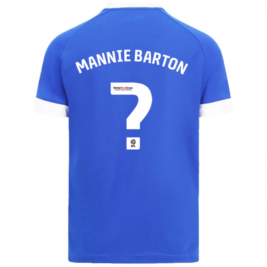 Gyermek Mannie Barton #0 Égszínkék Hazai Jersey 2024/25 Mez Póló Ing