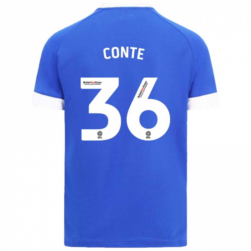 Gyermek Raheem Conte #36 Égszínkék Hazai Jersey 2024/25 Mez Póló Ing