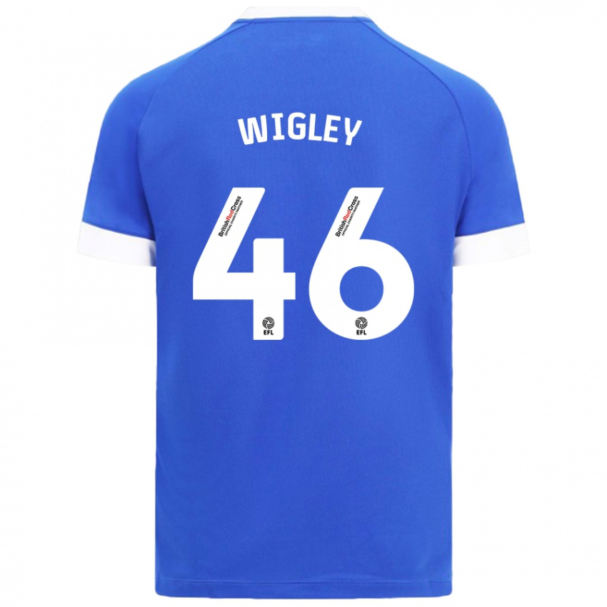 Gyermek Morgan Wigley #46 Égszínkék Hazai Jersey 2024/25 Mez Póló Ing