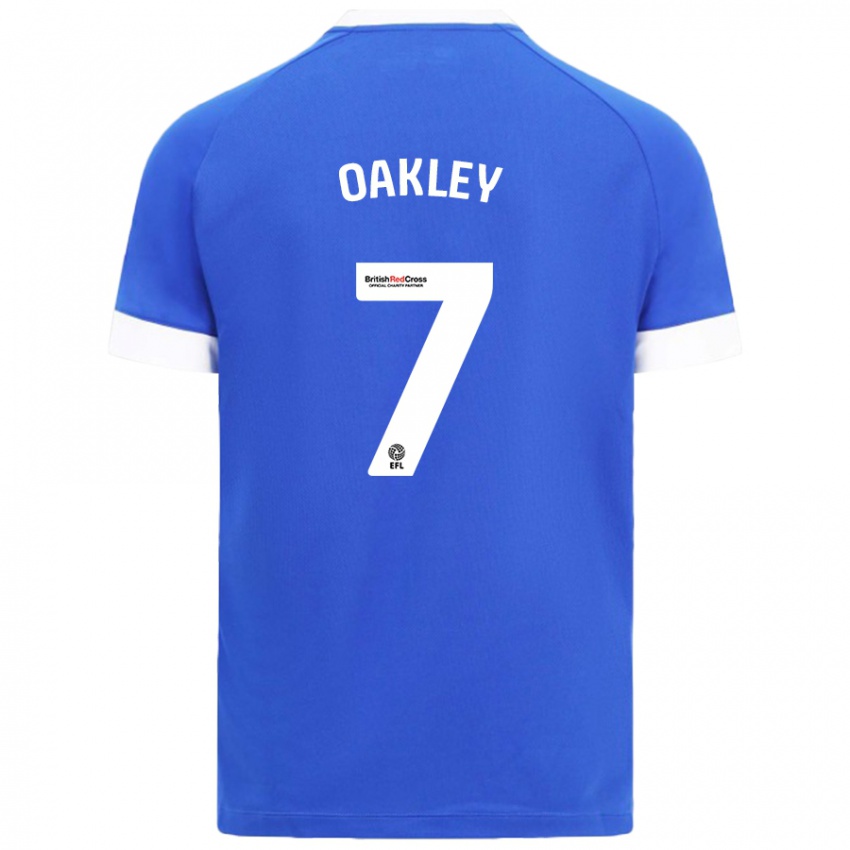 Gyermek Rhianne Oakley #7 Égszínkék Hazai Jersey 2024/25 Mez Póló Ing