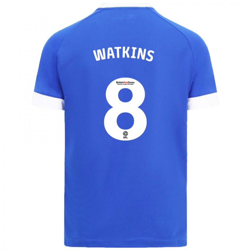 Gyermek Seren Watkins #8 Égszínkék Hazai Jersey 2024/25 Mez Póló Ing