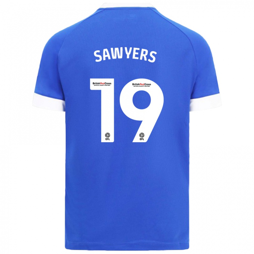 Gyermek Romaine Sawyers #19 Égszínkék Hazai Jersey 2024/25 Mez Póló Ing