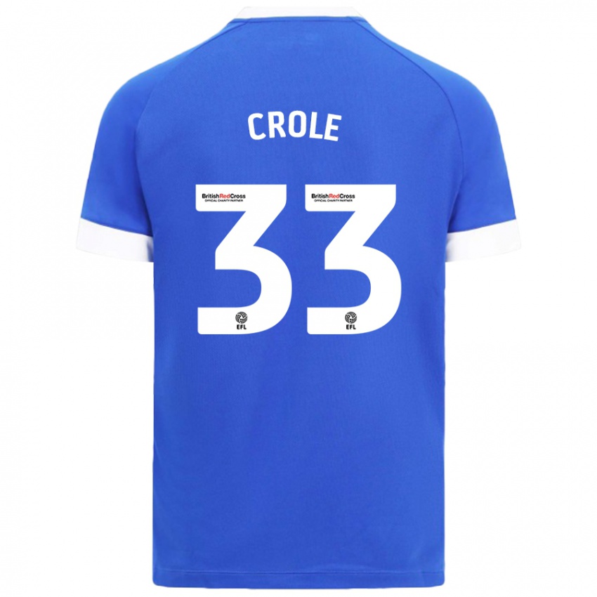 Gyermek James Crole #33 Égszínkék Hazai Jersey 2024/25 Mez Póló Ing