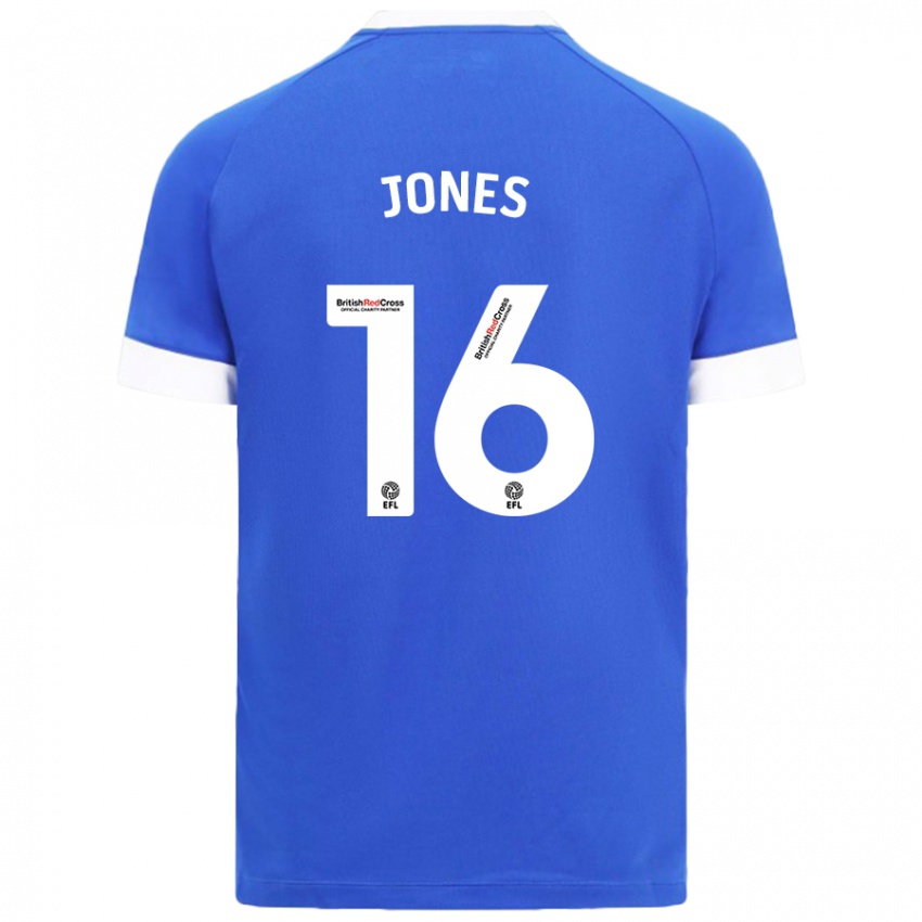 Gyermek Ellie Jones #16 Égszínkék Hazai Jersey 2024/25 Mez Póló Ing