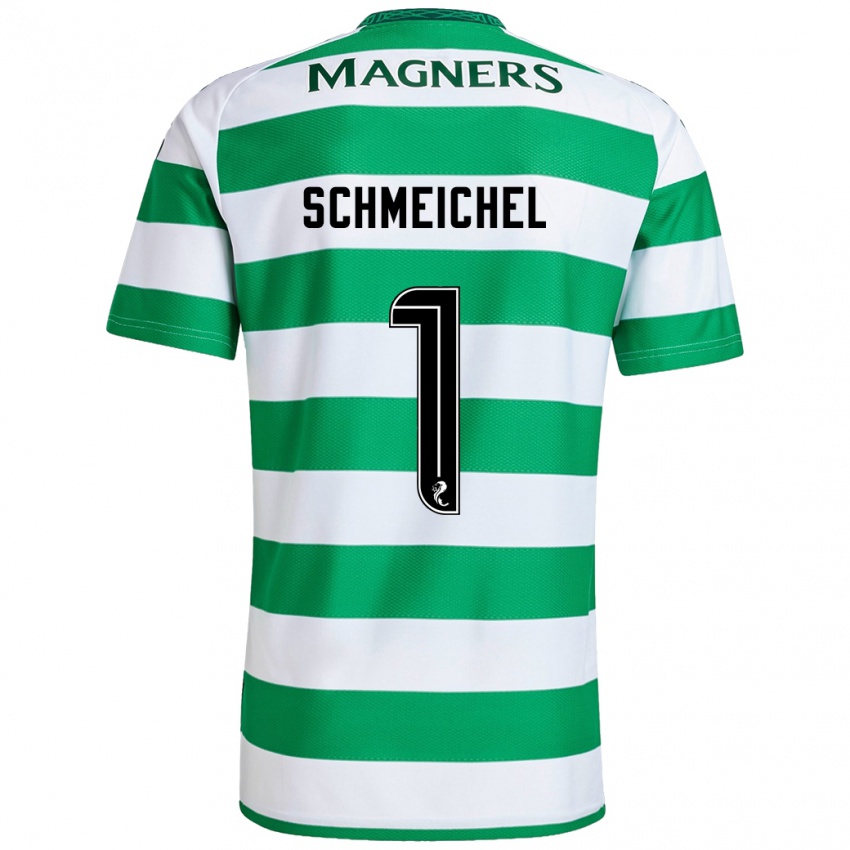 Gyermek Kasper Schmeichel #1 Zöld Fehér Hazai Jersey 2024/25 Mez Póló Ing