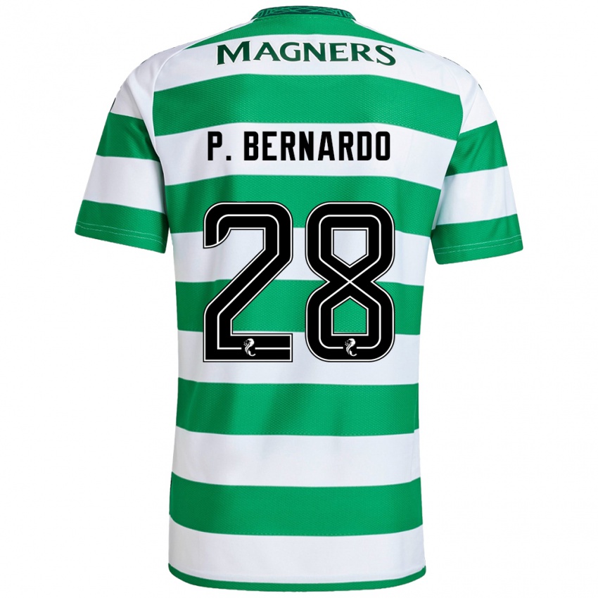 Gyermek Paulo Bernardo #28 Zöld Fehér Hazai Jersey 2024/25 Mez Póló Ing